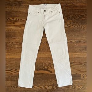 PAIGE Skyline Ankle Peg White Skinny Jeans